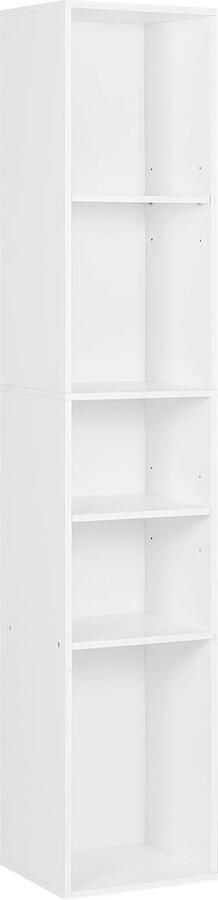 ZCNR Boekenkast 5 Kubussen Organizer Woonkamer Kantoor Wit 30 x 151 x 26 CM