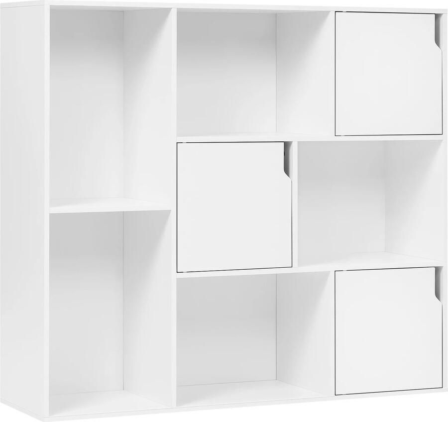ZCNR Boekenkast Staand boekenplanken 8 open compartimenten Kantoor Woonkamer Wit 106 x 96 x 30 CM