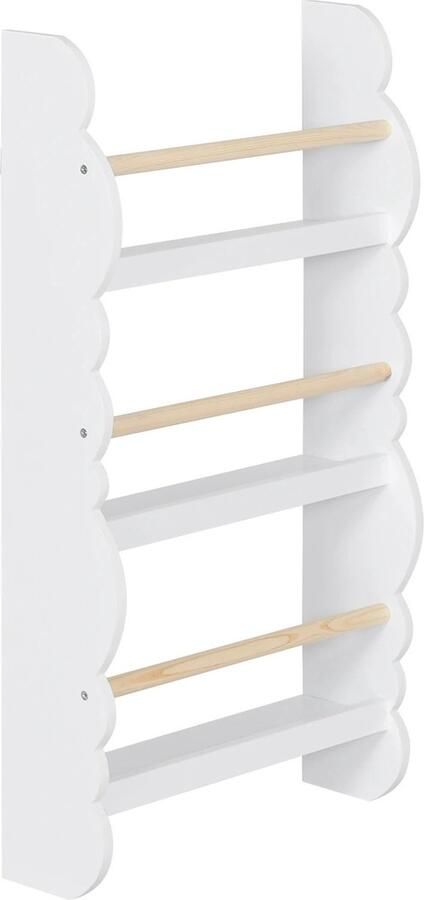 ZCNR Kinderen Boekenplank Boekenkast Muur Plank Organizer Met 3 Planken Boek Magazine Opslag Kinderkamer Huis Wit