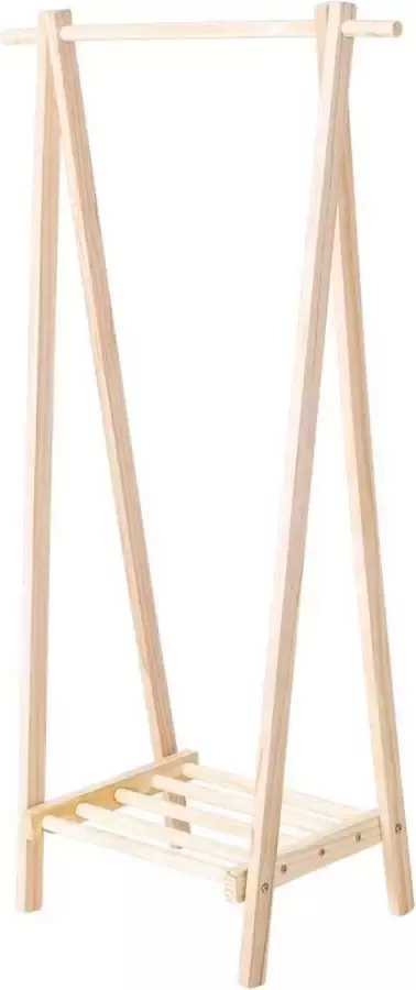 ZD Trading Kledingrek hout met schoenen rek- 71x40.5x146.5 cm