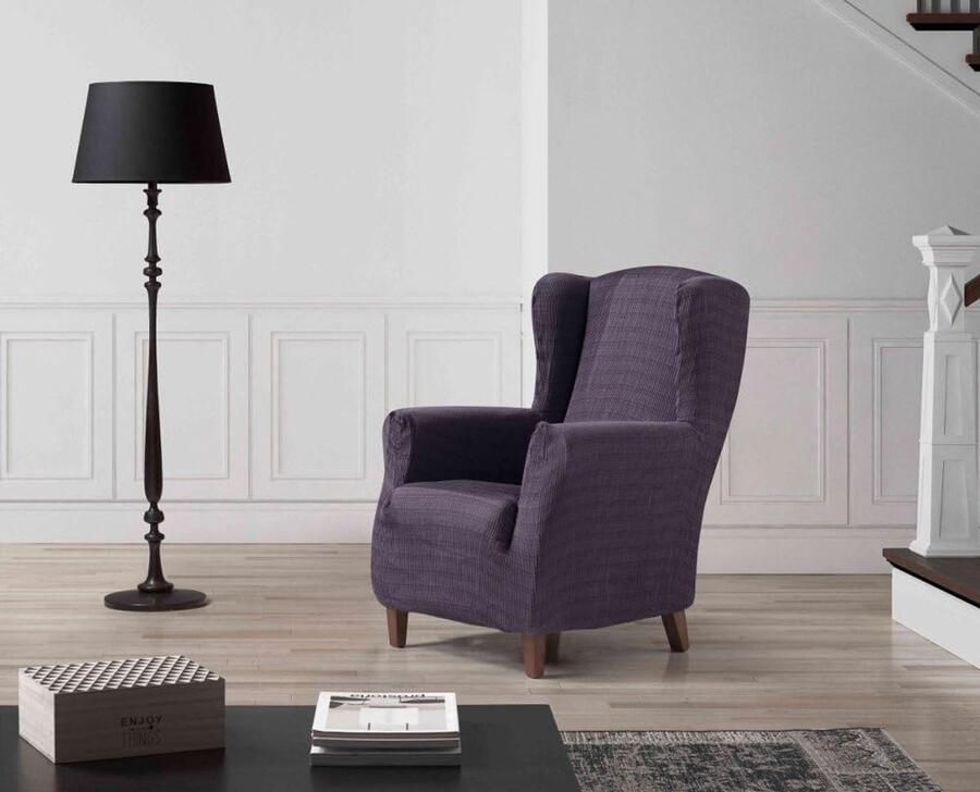 Zebra Textil Zebra Textiel Estoralis Vega vleugelstoelhoes in modern design Elastische jacquardstof Groen Voor vleugelstoelen van 70 tot 110 cm. Fauteuilbescherming Aanpasbaar aan alle soorten fauteuils