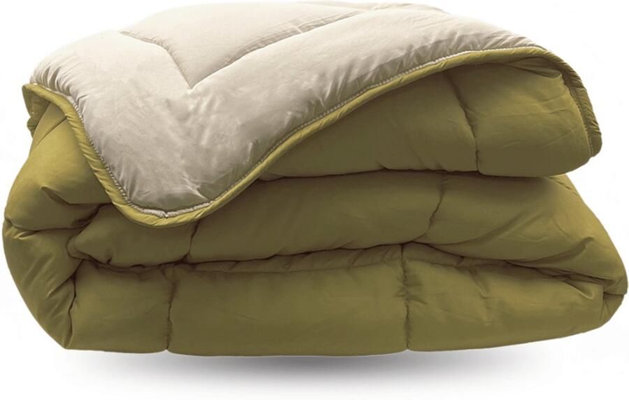 Zelesta Peuterbed Cream & Olive Peuterdekbed Zonder Overtrek Wasbaar Kinderdekbed Babydekbed Dekbed 75x120cm