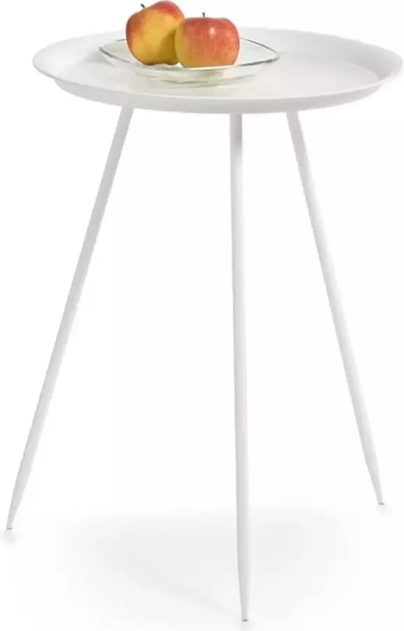 Zeller 1x Metalen bijzettafeltje wit 39 x 53 cm Woondecoratie accessoires Bijzettafels Metalen bijzet tafeltjes