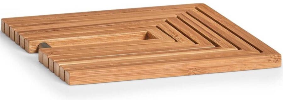 Zeller pannenonderzetters uitklapbaar bamboe hout 19-34 x 19 cm voor Pannen schalen