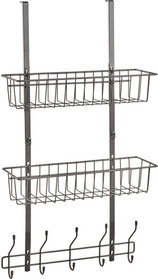 Zeller Present Deurrek 2 manden en ophanghaken 18773 Ophangen zonder boren Geschikt voor opdekdeur - Foto 2