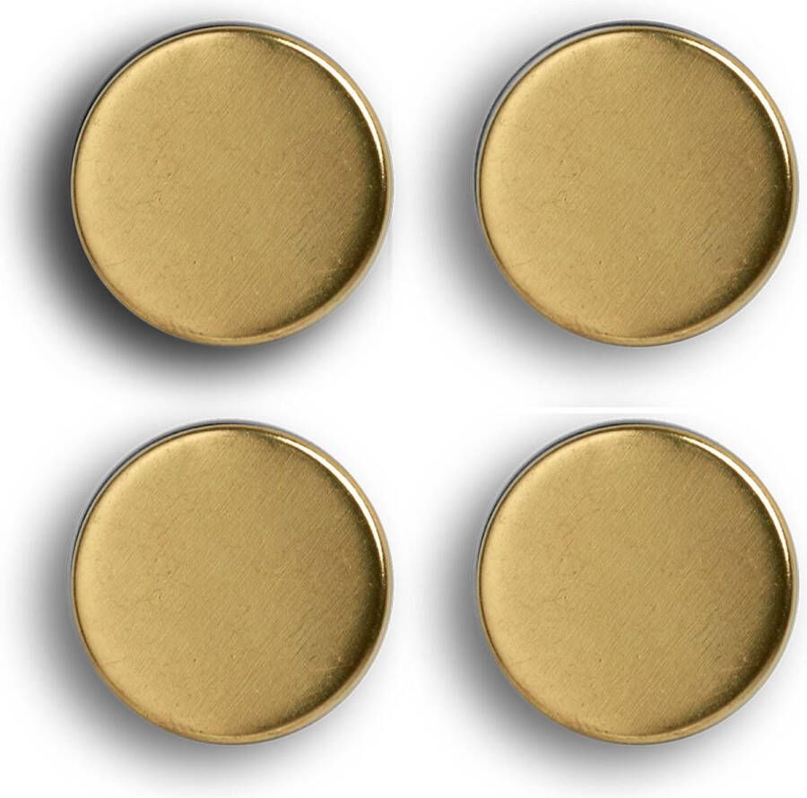 Zeller Present Zeller whiteboard koelkast magneten extra sterk 4x goud 2 cm