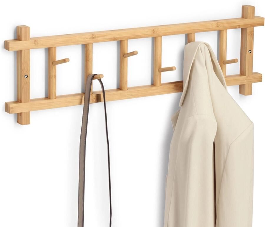 Zeller wandkapstok bamboe present Hout Wandmontage