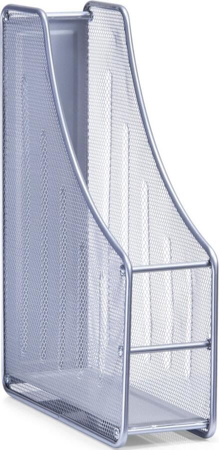 Zeller Zilveren lectuurbak tijdschriftenbak van draadmetaal mesh 9 x 35 cm Kantoorbenodigdheden Bureau-accessoires Lectuurbakken Tijdschriftenbakken Mesh kantoor bureau benodigdheden