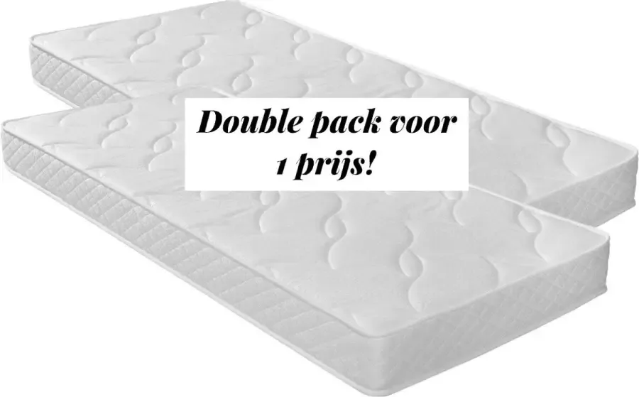 ZenHome Perfecte double matrassen 90cm bij 200cm- 2 stuks- rollpack- geweldig voor bedden-stapelbedden