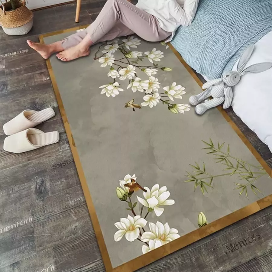 ZenHome Schilderachtige Tapijten Magnolia Vloerkleed van Kristal Fluweel rechthoekig 50x160cm