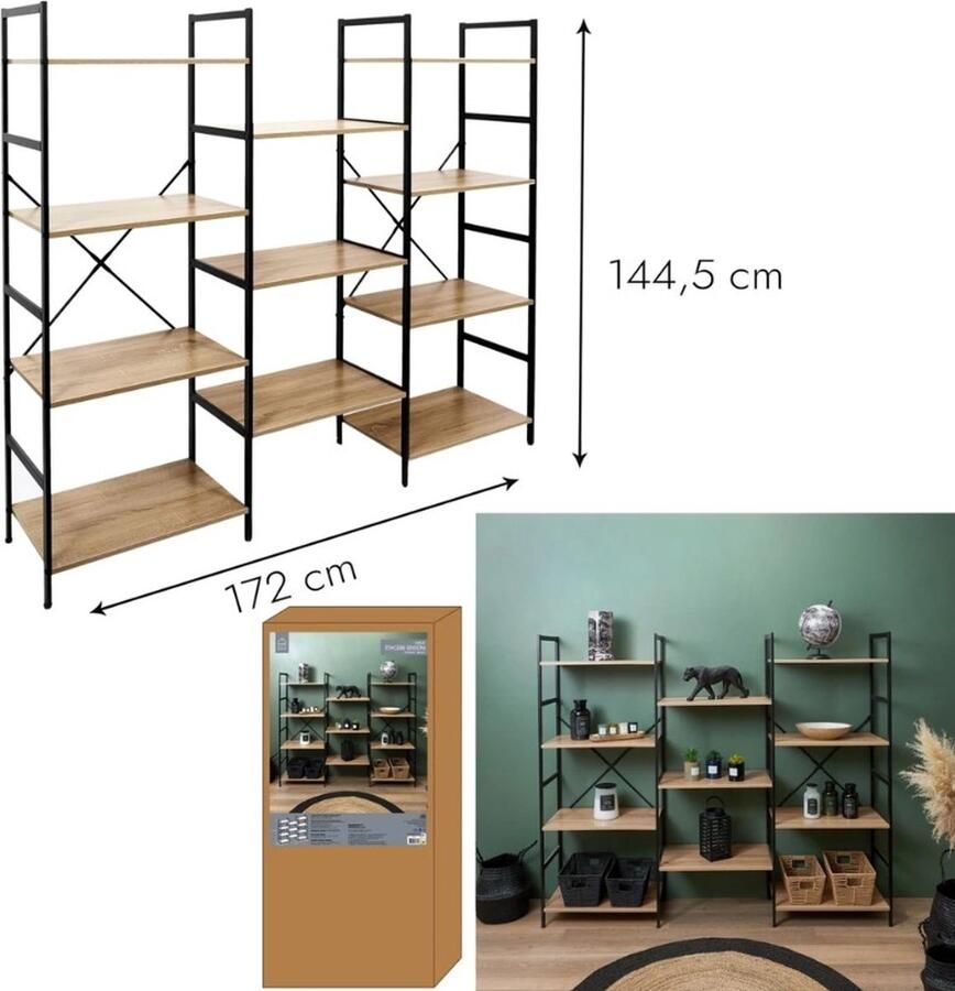 ZenHome Kast met industriële look Hout 172x34x144 5cm