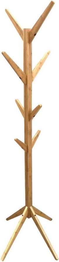 Zentrada Arte Regal Bamboe Kapstok 178cm 8 Haken Natuurlijk