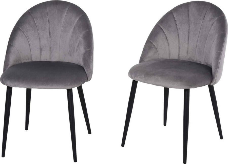 Zenzee Eetkamerstoelen set van 2 Eetkamerstoel Stoelen Keukenstoelen Grijs 52 x 54 x 79 cm