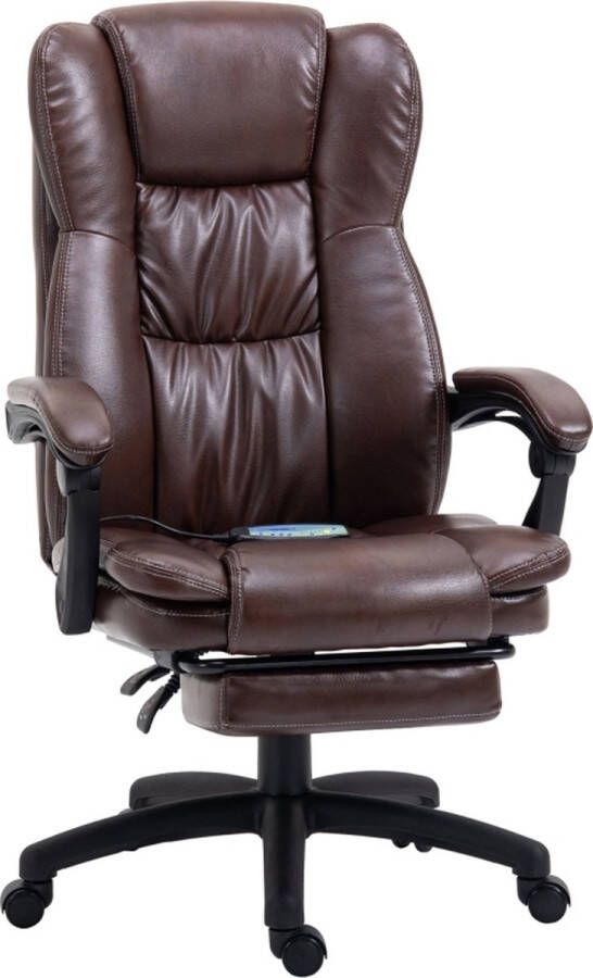 Zenzee Ergonomische bureaustoel met massagefunctie Stoel Bureaustoelen voor volwassenen Bruin 68 5 cm x 68 5 cm x 119-127 cm - Foto 1