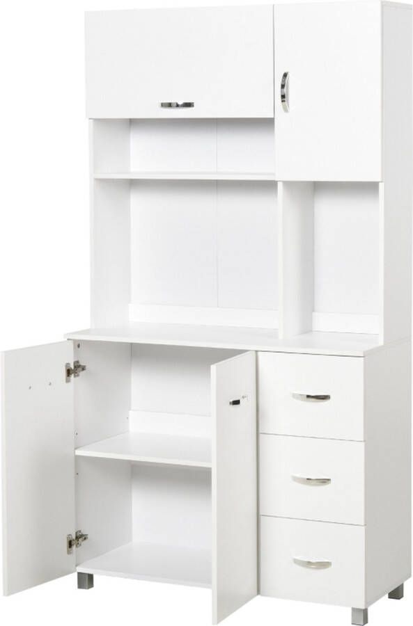 Zenzee Keukenkast met 3 lades Kast Dressoir Opbergkast Ladekast 100x 39 5 x 183 5 cm - Foto 1