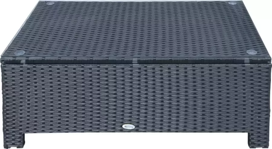 Zenzee Tuintafel Tuintafeltje Balkontafel Bijzettafel Koffietafel Poly Rattan Grijs 85 cm x 50 cm x 39 cm