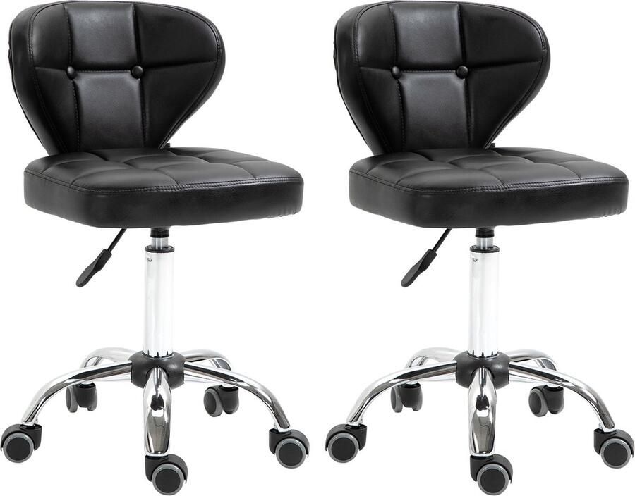 NiceGoodz Barkrukken set van 2 kruk krukken stoelen kunstleer- donkergrijs 72 87 cm