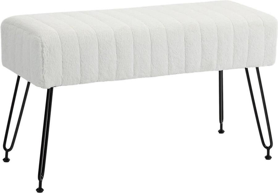 Zenzee Bedbank Zitbank Bank Bankje Wit 82 x 30x 47 cm