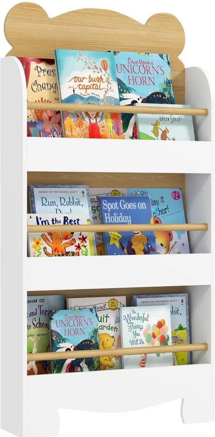 Zenzee Boekenkast kinderkamer Kast Opbergkast Wit 55x15x110cm