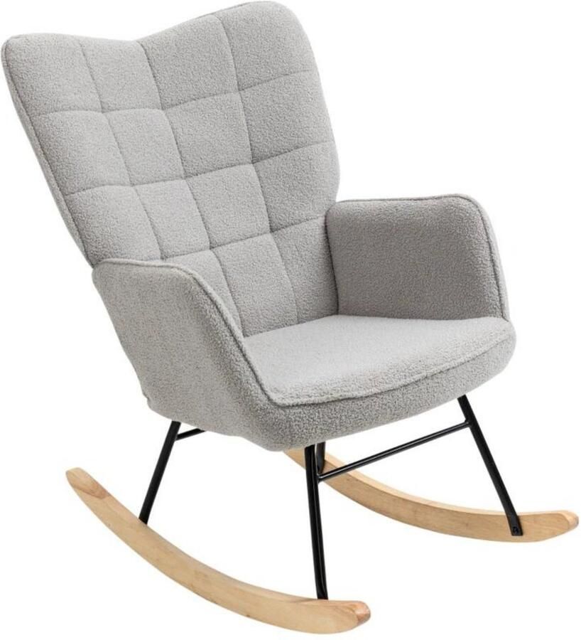 Zenzee Schommelstoel Stoelen Meubels Relaxfauteuil Grijs 92 cm x 71 cm x 101 cm