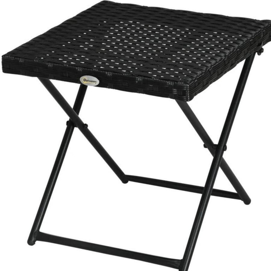 Zenzee Tuintafel Bijzettafel Tuinmeubelen Tafel Tafeltje Klaptafel Zwart 40x40x40 cm