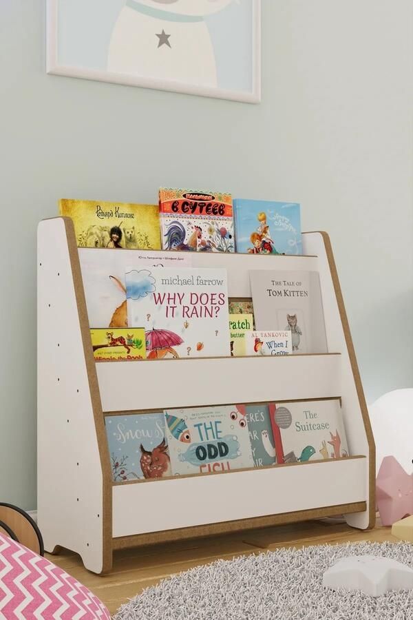Zeo Wood Boekenkast Kind Boekenrek Kind Boekenrek Kinderkamer Kinderboekenkast Montessori Boekenkast Wit Boekenkast Staand