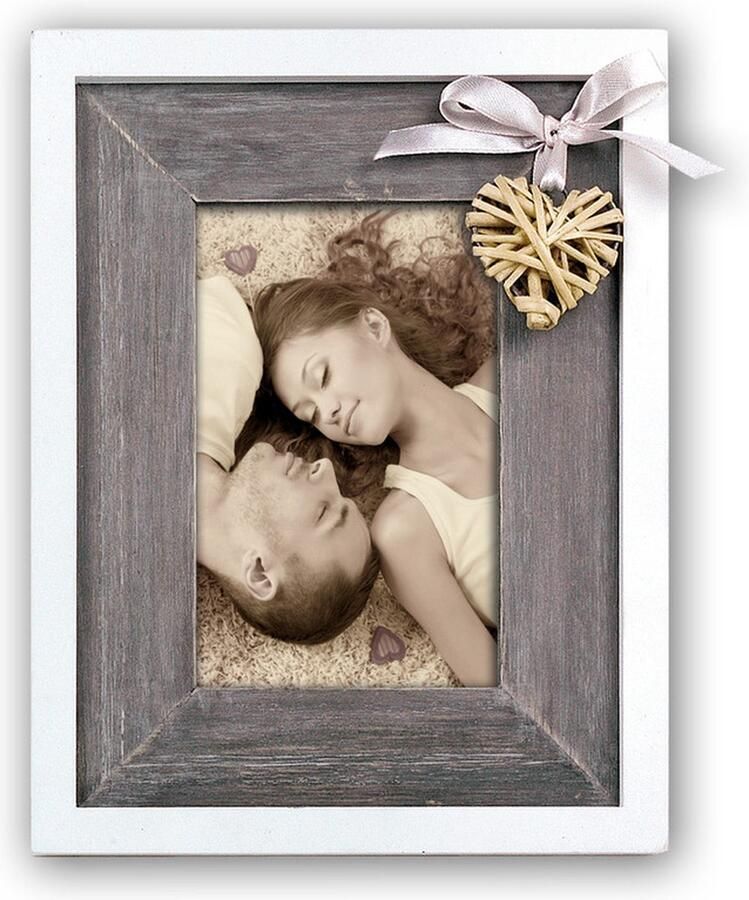 Zep BLAYE Enkele fotolijst Hout Grijs Wit Tafel Muur 10 x 15 cm Rechthoekig