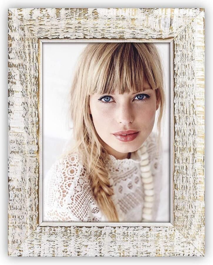 Zep Budapest White Enkele fotolijst Hout Wit Tafel Muur 10 x 15 cm Rechthoekig