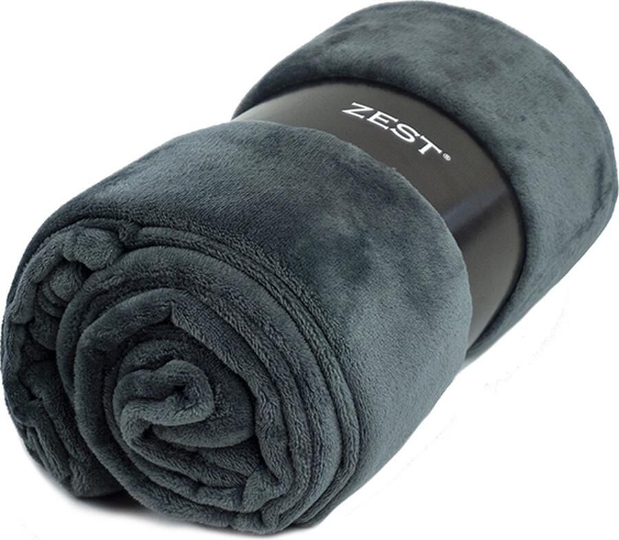 Zest Fleece plaid Zacht plaid voor op de bank Extra Groot Donkergrijs 200x200 cm Flanel 100% polyester Heel warm en zacht- Perfect voor op de bank Fleeceplaid GAEVE