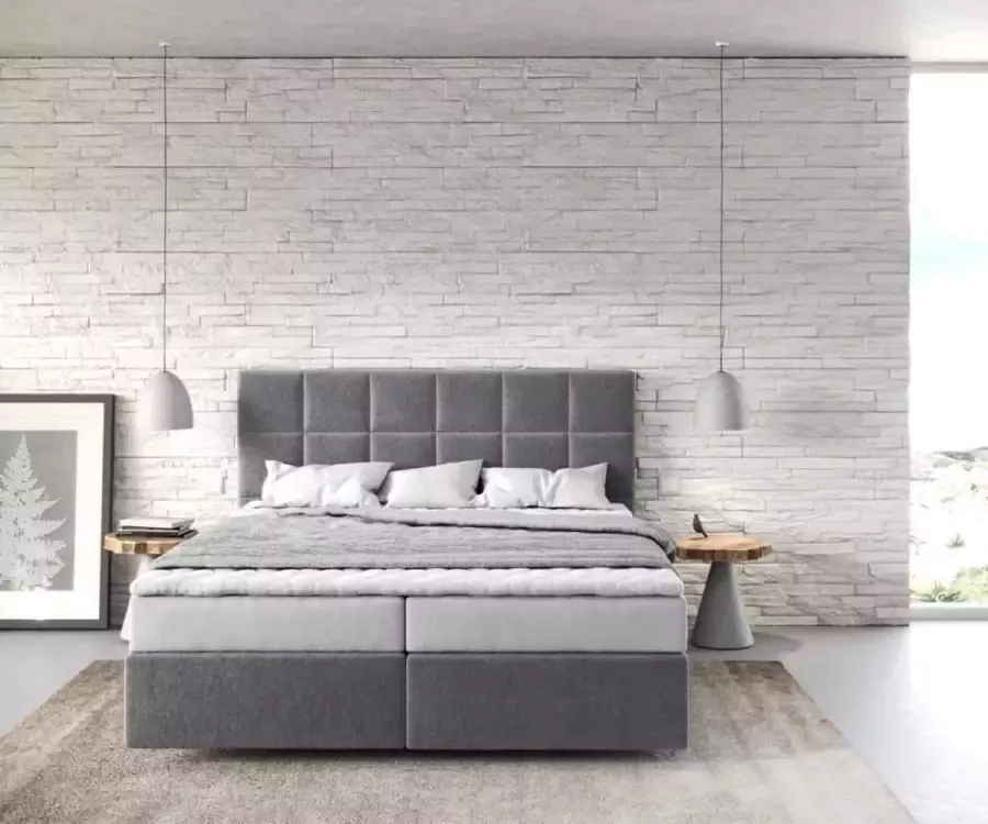 Geen merk boxspring dream fine 140- met matras en comfort schuim topper 4cm- 140x200cm compleet- complete bed met matras en comfort schuim topper 4cm- zetelsenbedden - Foto 2
