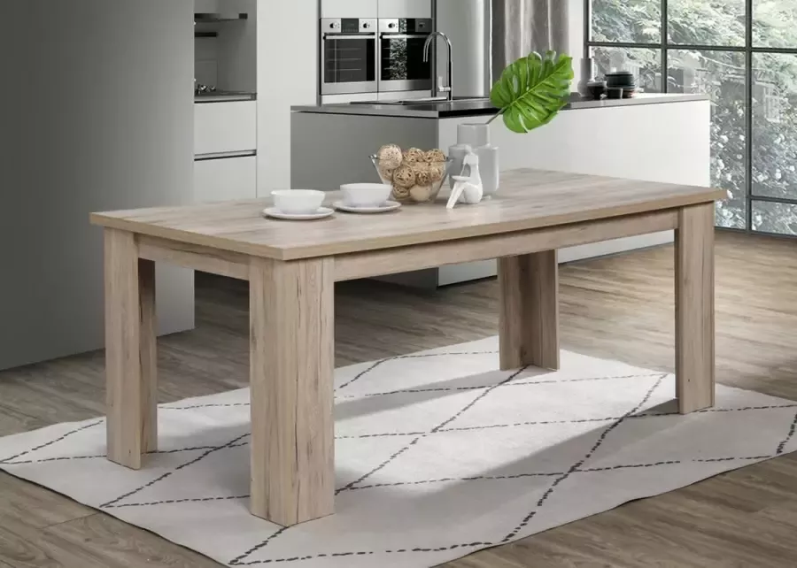 Geen merk chicago eettafel- eetkamertafel- lichtbruin- rechthoek- zetelsenbedden