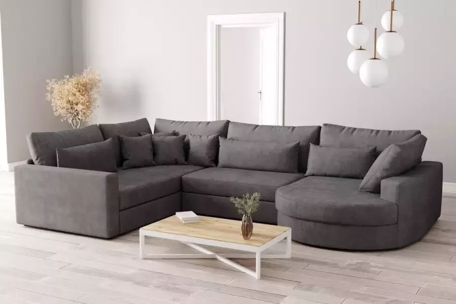 Geen merk Hoekbank Carlos Groen Hoeksalon Met Bed en Opbergruimte Corduroy Ribstof Karl hoekzetel Universele lounge links of rechts