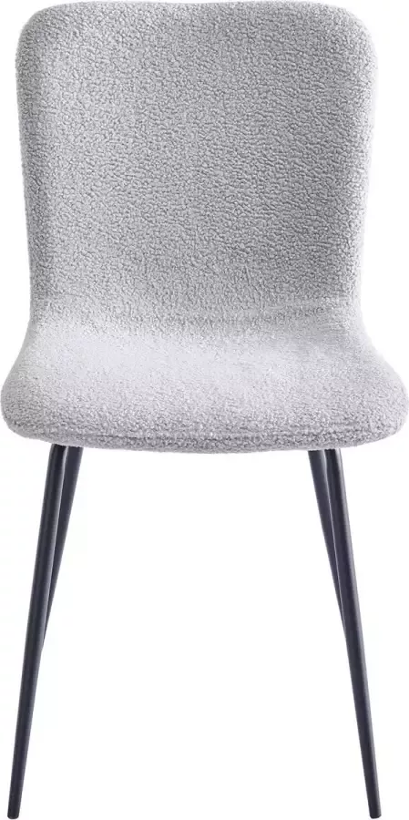 Geen merk Stoel Teddy Eetkamerstoel boucle stof teddy stof eetstoel Lichtgrijs
