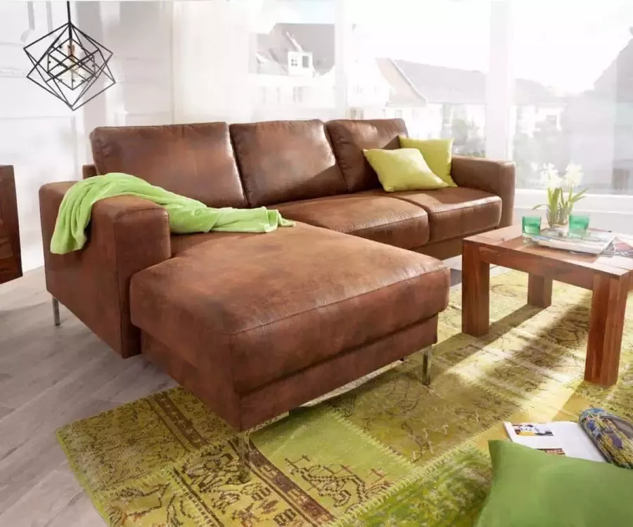 Zetelsenbedden.be Hoekbank hoeksalon Silvia Links vintage bruin - Foto 2