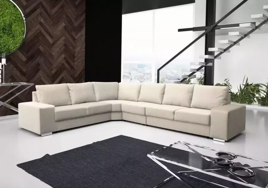 Zetelsenbedden.be Hoekbank Leon U wooneiland Zwart grijs Hoeksalon met slaapfunctie en opbergruimte xl - Foto 3