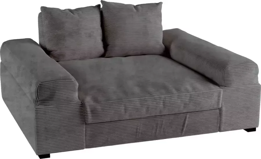 Seatsandbeds Zitbank Big sofa Fatguy Small Corduroy Rib Donkergrijs bigsofa zetel Hoekbanken en hoeksalon bij zetelsenbedden