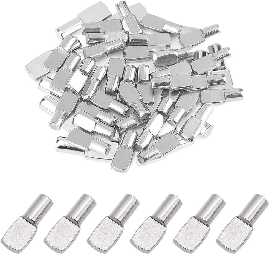 Zeynomax 100 Stuks Plankdragers 5 x 19 mm Opbergdoos Kledingkast Kast Rek Duurzame Plankdragers