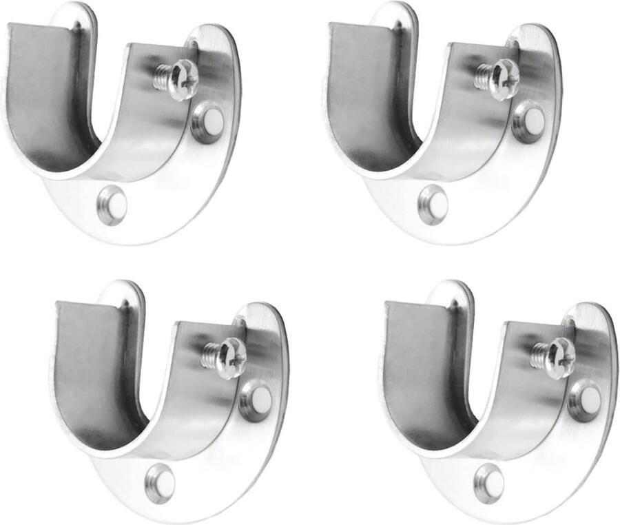 Zeynomax 25 mm Stanghouder 4 Stuks met Schroeven voor Roestvrijstalen Kledingstangen Ideaal voor Kledingkasten en Kasten Praktisch en Duurzaam