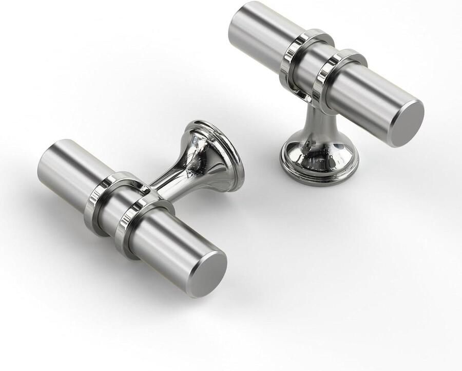 Allecto Plus Keukenkast Handgrepen Set van 6 Stuks Zilverkleurig Moderne Deurgrepen voor Keukenkasten