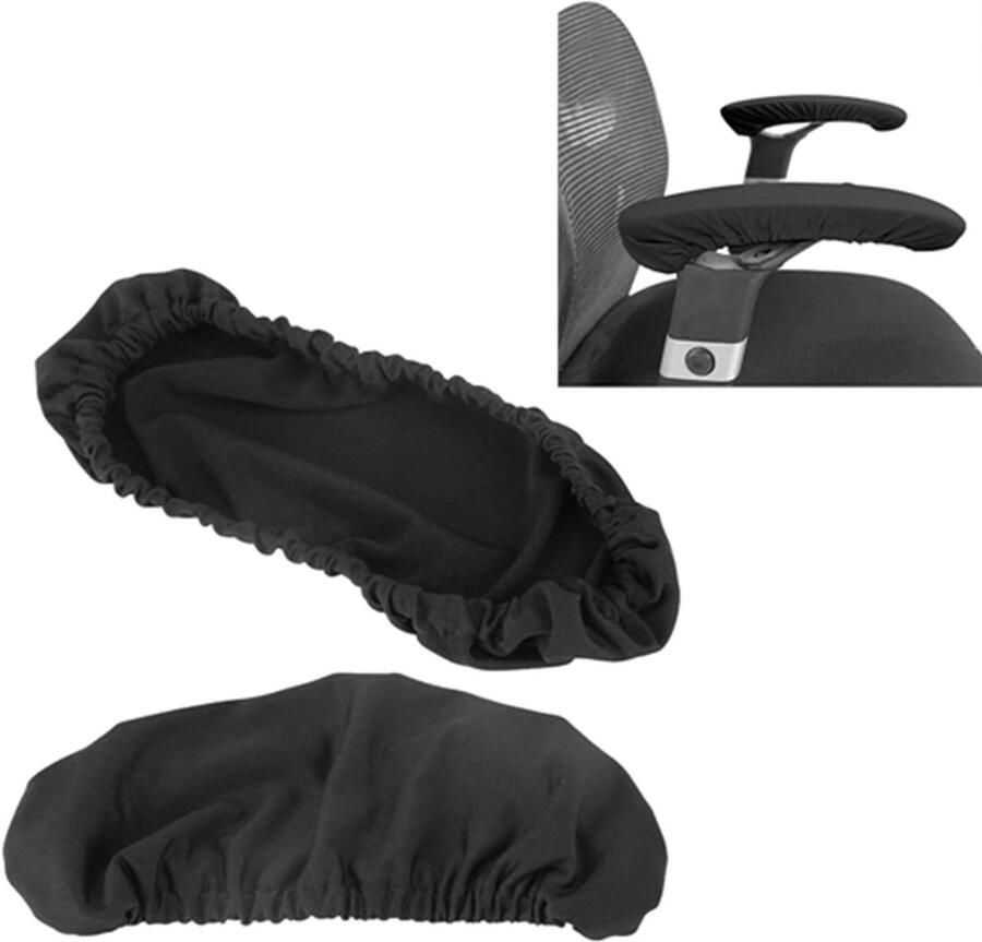 Zeynomax Armleuninghoezen voor Bureaustoel 2 Stuks Kantoor Verwijderbare Armleuningbekleding Elastische Stoel Armleuninghoezen Handsteun Beschermer Armhoezen Beschermers Ergonomisch Duurzaam Zwart