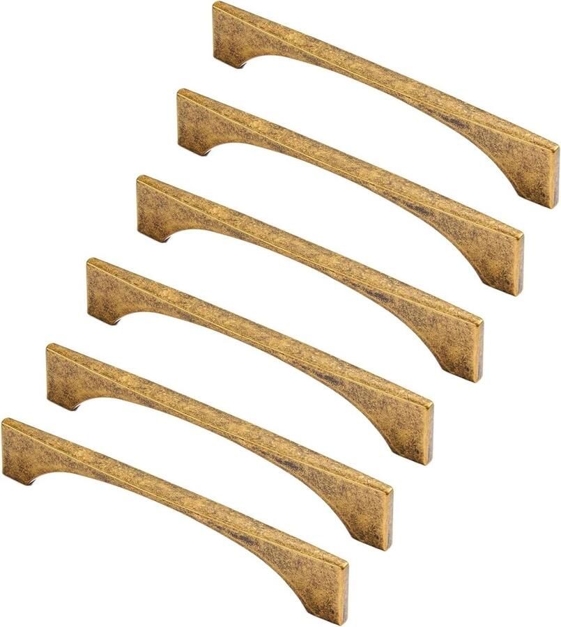 Allecto Plus Deurgrepen Antiek Koper 6 Stuks Keukenkast Handgrepen 128mm Keukendeurgrepen Koperen Keukenkast Handgrepen