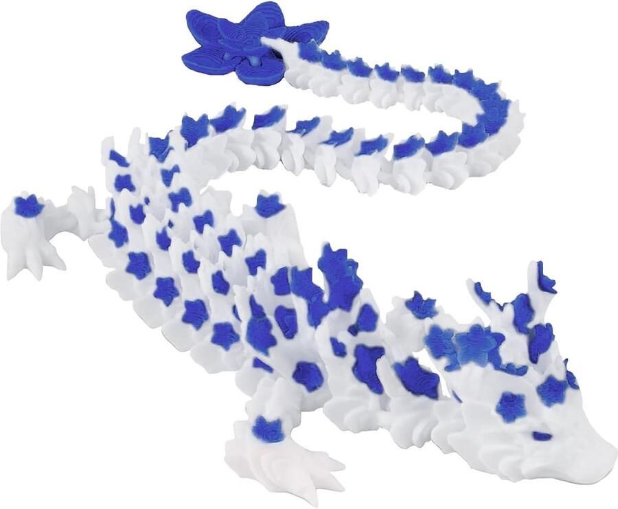 Zeynomax Draak ornament met 3D-print en beweegbare kersenbloesem Leuk voor bureaus en auto's Woondecoratie en speelgoed met verrassingseffect