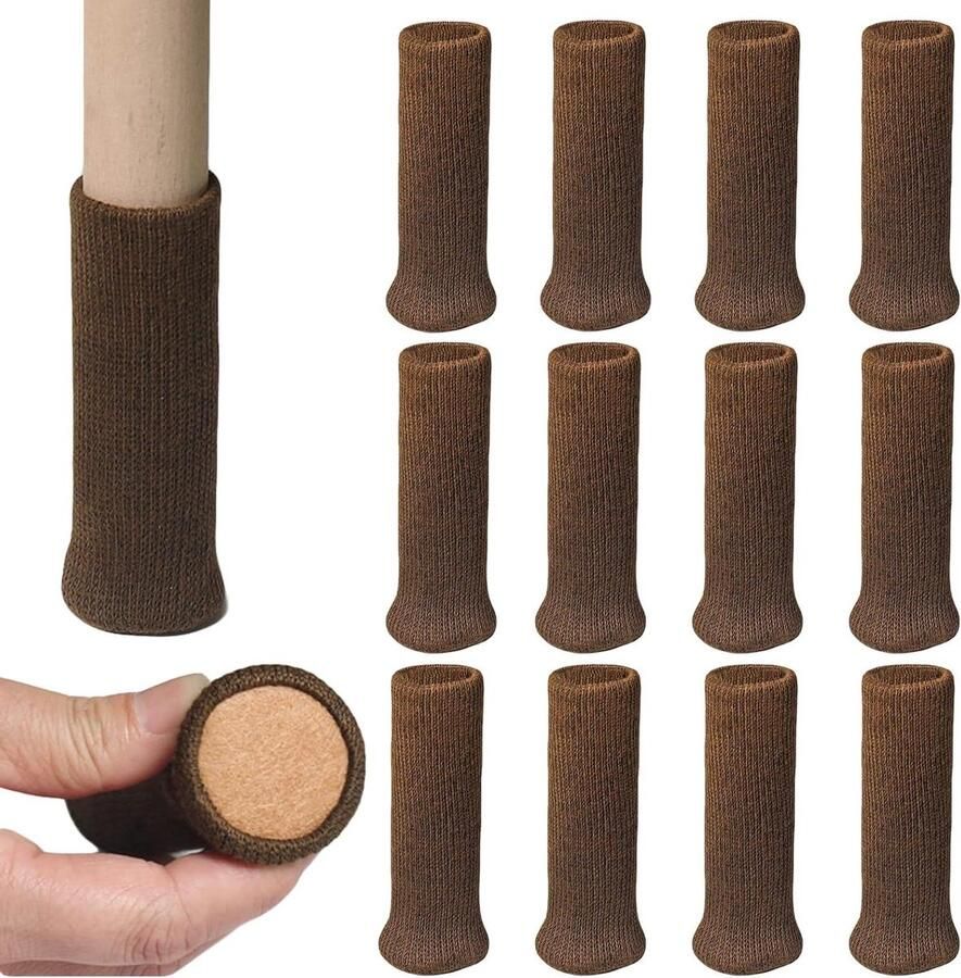 Zeynomax Elastische Stoelpootbeschermers 12 stuks voor Vloerbescherming Grijs Stil en Krasbestendig