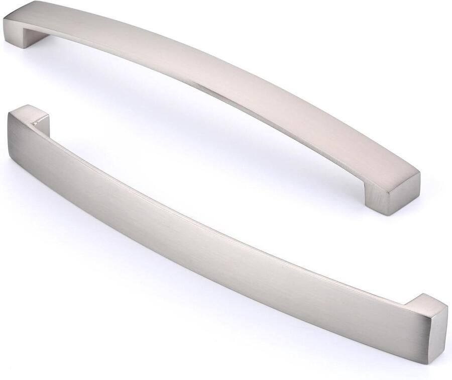 Allecto Premium Keukengrepen Set van 6 stuks Geborsteld nikkel Geschikt voor Keukenkasten en Lades 96mm Gatencenters