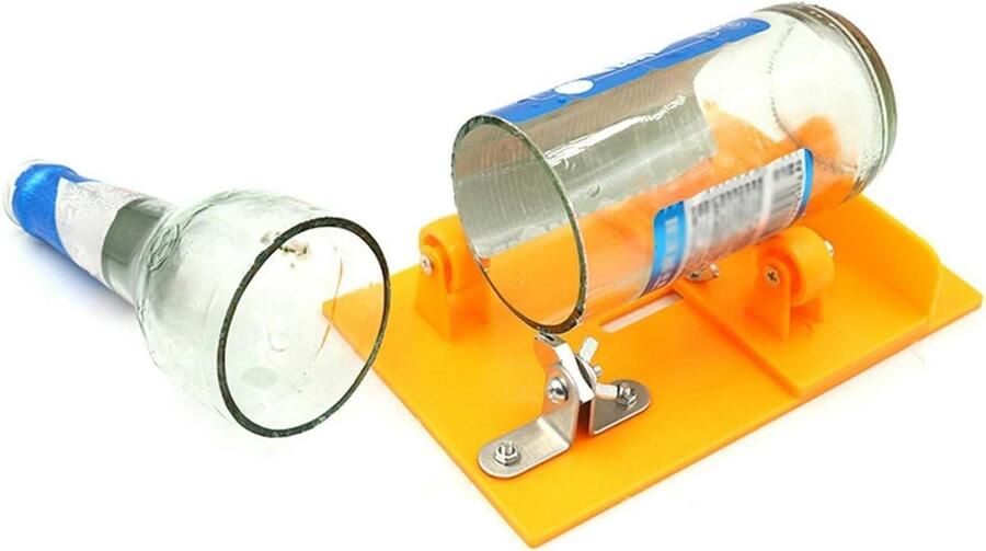 Zeynomax Glassnijder voor flessen doe-het-zelf flessensnijder bouwset Geel Geschikt voor bloempotten kroonluchters en kaarsenhouders