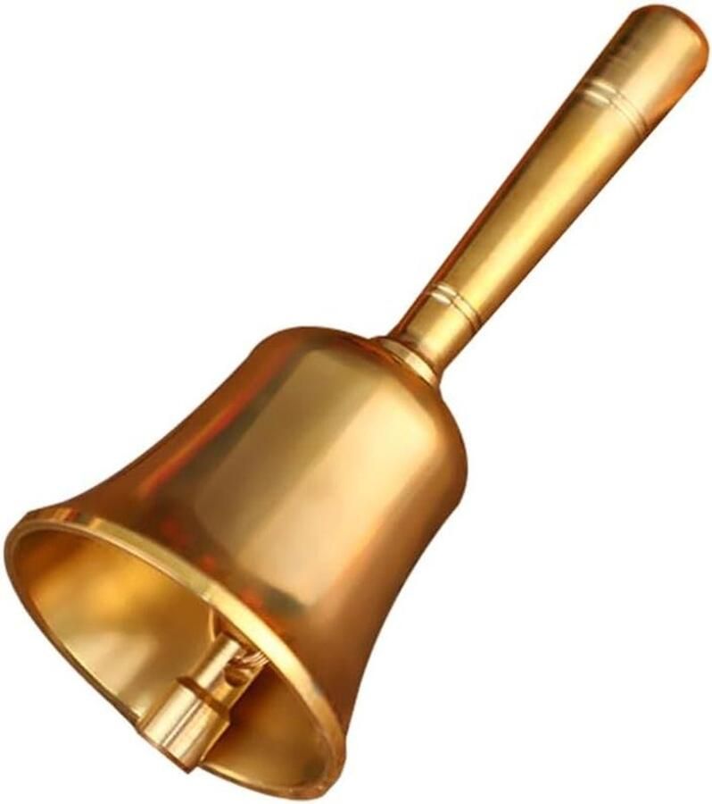 Zeynomax Handbel in Vintage Stijl Klassieke Servicebel voor Restaurant Bar & Keuken Messing Heldere Bell En Comfortabele Grip