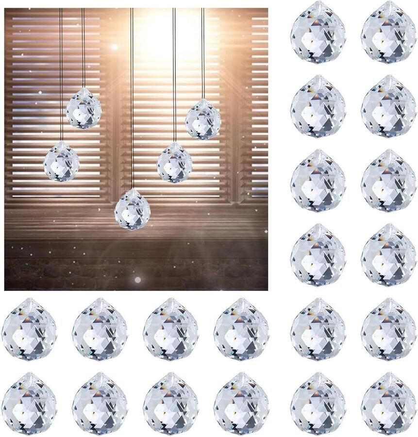 Zeynomax Hangende Kristallen 20 stuks Zonnevangers voor Kroonluchters Crystal Hangers voor Ramen en Tuin Bruiloftsdecoratie