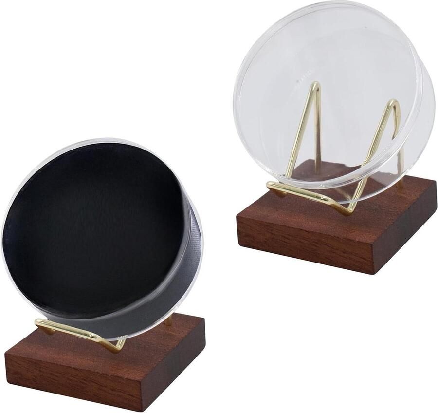 Zeynomax Hockey Puck Vitrine met houten sokkel transparant kunststof hockey memorabilia opberghouder voor liefhebbers en verzamelaars