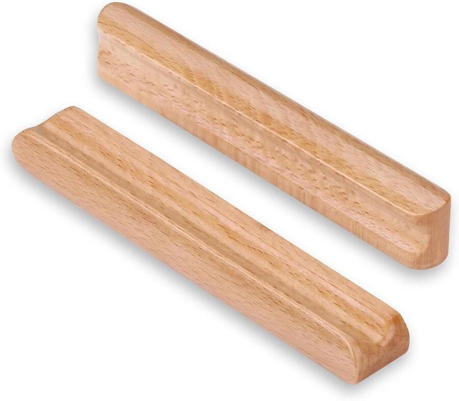 Allecto Plus 6-delige set Houten Kast Handgrepen 128mm Gat Centers Keuken Deurgrepen en Ladegrepen