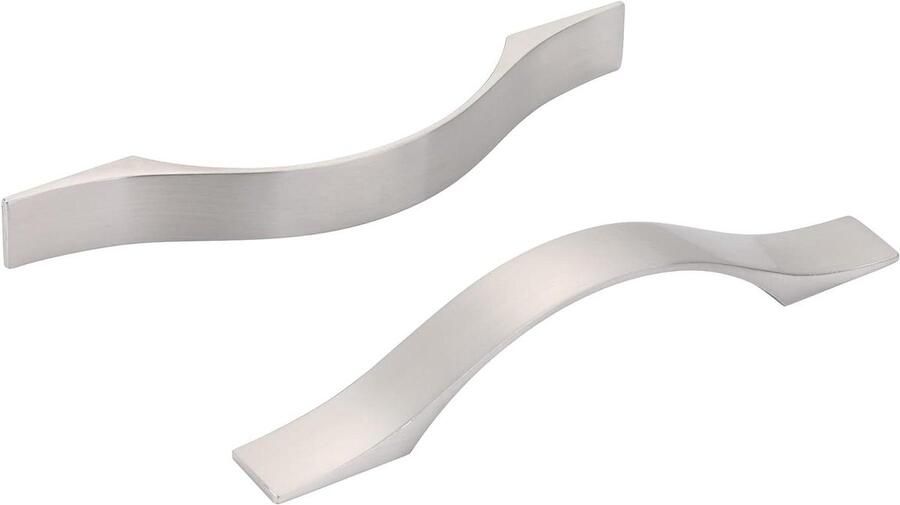 Zeynomax Keukenkast Handgrepen in Geborsteld Nikkel Set van 6 Stuks 96mm Voor Keuken Deuren 10 Gat Midden: 128mm Elegante Keukenkast Handgrepen